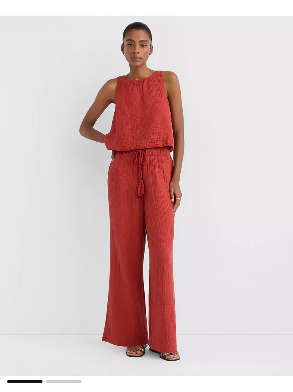 LOFT Sleeveless Bubble Tank and Wide-Leg Pants Size XS NWT
